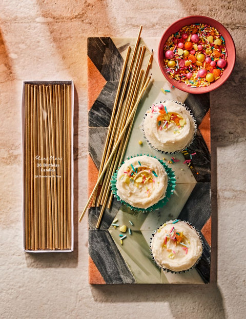 Glazed Cake Co cupcakes, Sweetopolita Sprinkles and Merimeri cake candles. Photo by Maya Visnyei