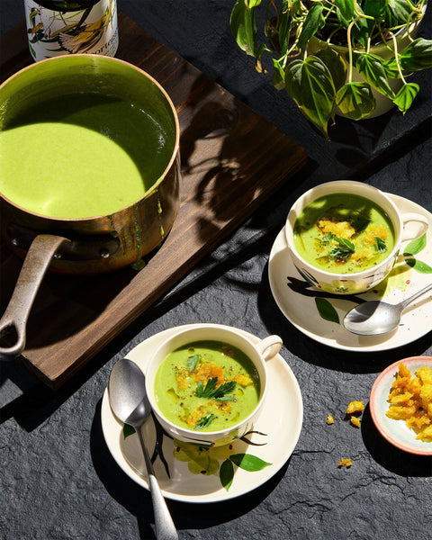 A Greener Bowl: Sweet Pea Soup with a Twist