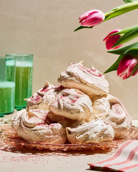 Raspberry Meringues (Crisp Shells, Chewy Centres)
