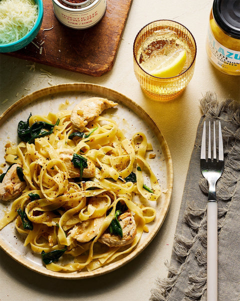 Pasta with Preserved Lemon, Chicken, and Spinach