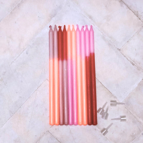 MeriMeri Pink Colourblock Cake Candles
