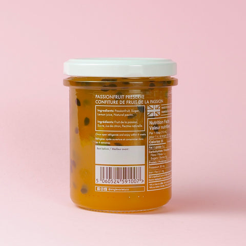Single Variety Passionfruit PReserves Ingredients List